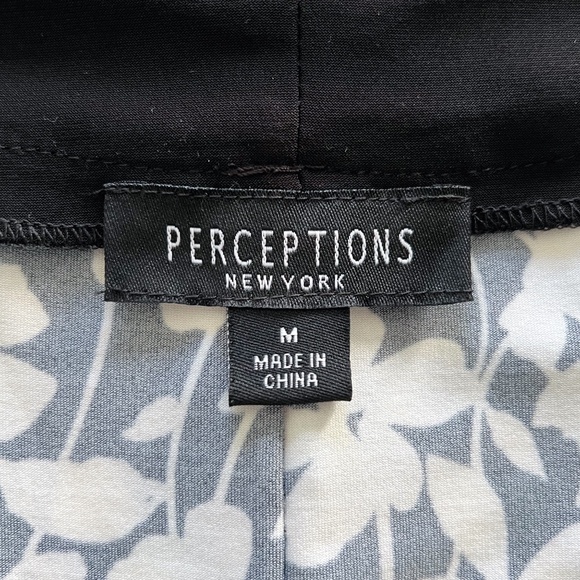 Perceptions New York Black & White Pleated Floral Dress & Tie Front Cardigan Set - Picture 5 of 6